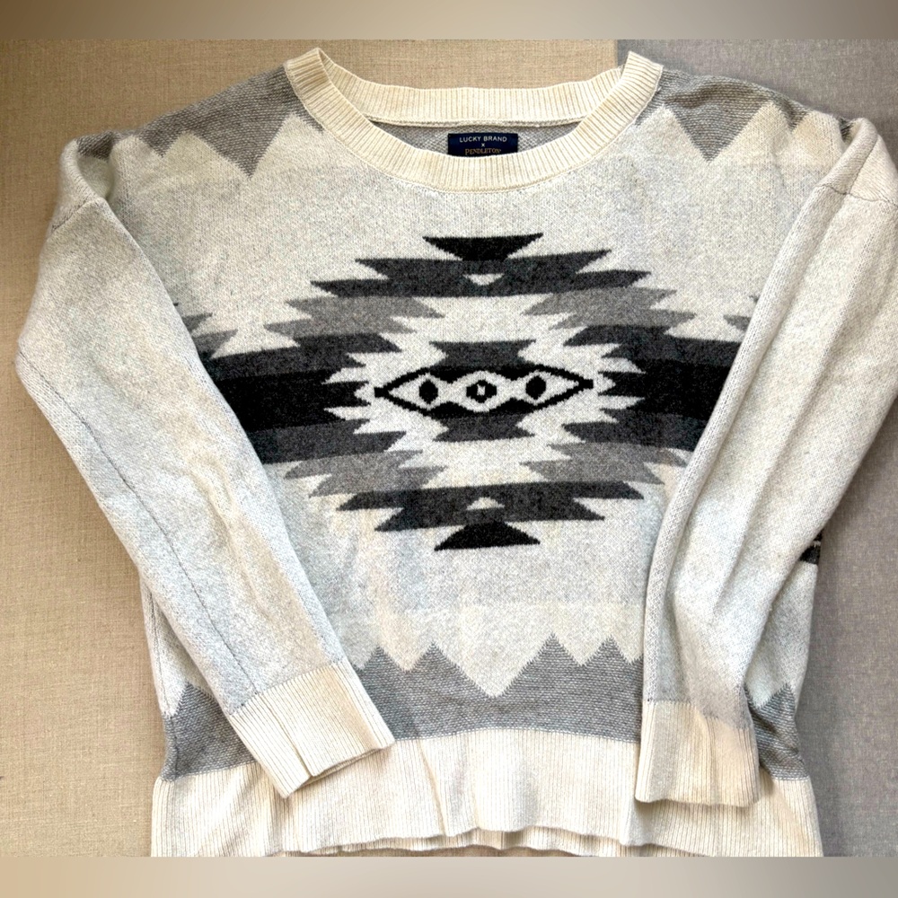 Lucky Brand X Pendleton White Sweater Size Medium